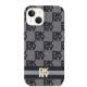 3. DKNY IML Checkered Mono Pattern & Printed Stripes MagSafe Case for iPhone 15 Plus / 14 Plus - Black