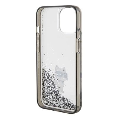 7. Karl Lagerfeld Liquid Glitter Choupette case for iPhone 15 - transparent