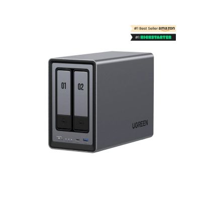2. Ugreen NASync DXP2800 NAS System 2-Bay Compact Intel® N N100 8GB DDR5 0TB UGOS Pro Black