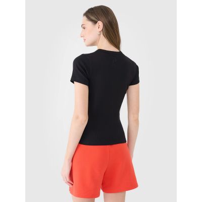 3. Women's slim ribbed t-shirt 4F 4FWSS25TTSHF1968-20S