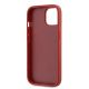 7. Karl Lagerfeld Diagonal Quilted Script case for iPhone 15 / 14 / 13 - red