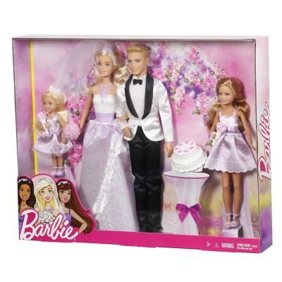 7. Barbie JCW41 Wedding Set Young Couple 4 Dolls
