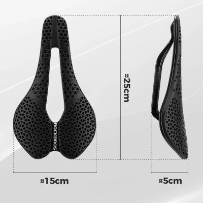 8. Rockbros LF0214 Anatomical 3D Waterproof Bicycle Saddle - Black