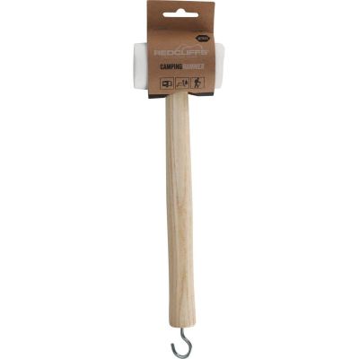 2. RUBBER CAMPING HAMMER WITH WOODEN HANDLE
