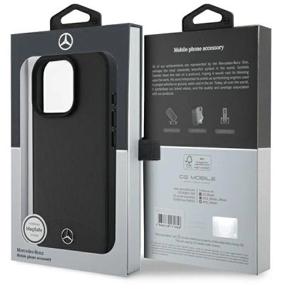 8. Mercedes Textured And Plain Leather MagSafe case for iPhone 16 Pro Max - black