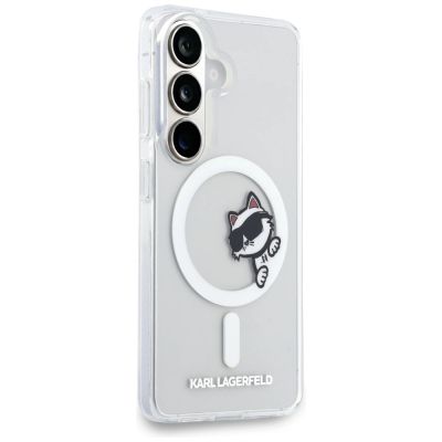 4. Karl Lagerfeld IML Peekaboo Choupette MagSafe Case for Samsung Galaxy S26 - Transparent