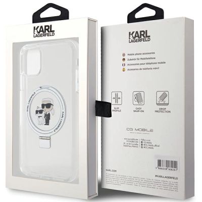8. Karl Lagerfeld KLHMN61HMRSKCH iPhone 11 / Xr 6.1" white/white hardcase Ring Stand Karl&Choupette MagSafe