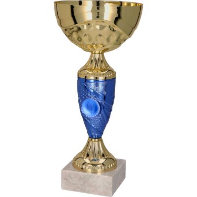 665. Gold and blue metal cup TM 9058H