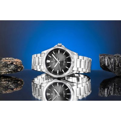 5. Giewont Elegance Sapphire Silver Black Men's Watch GW5160-B2
