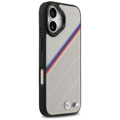 4. BMW M Tricolor Metal Logo MagSafe Case for iPhone 17 - Gray
