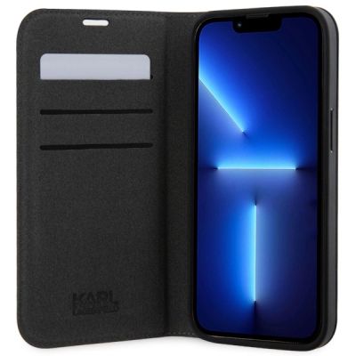 4. Karl Lagerfeld KLBKP14XSAKLHPG iPhone 14 Pro Max 6.7" bookcase silver/silver Saffiano Monogram