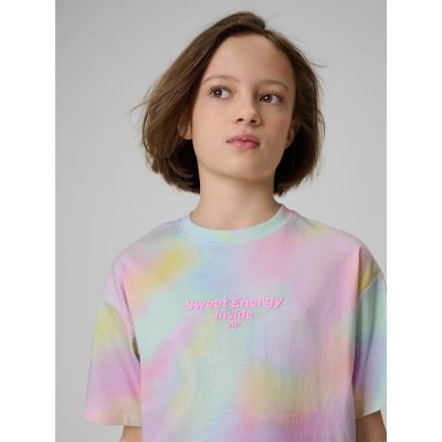 4. T-shirt with print for girls 4F 4FJRSS26TTSHF3826-90A