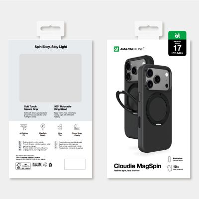 6. AmazingThing Cloudie iPhone 17 Pro Max Case with Stand - Black