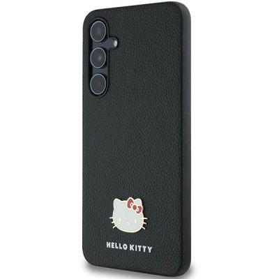 2. Hello Kitty Metal Logo Kitty Head case for Samsung Galaxy A55 - black