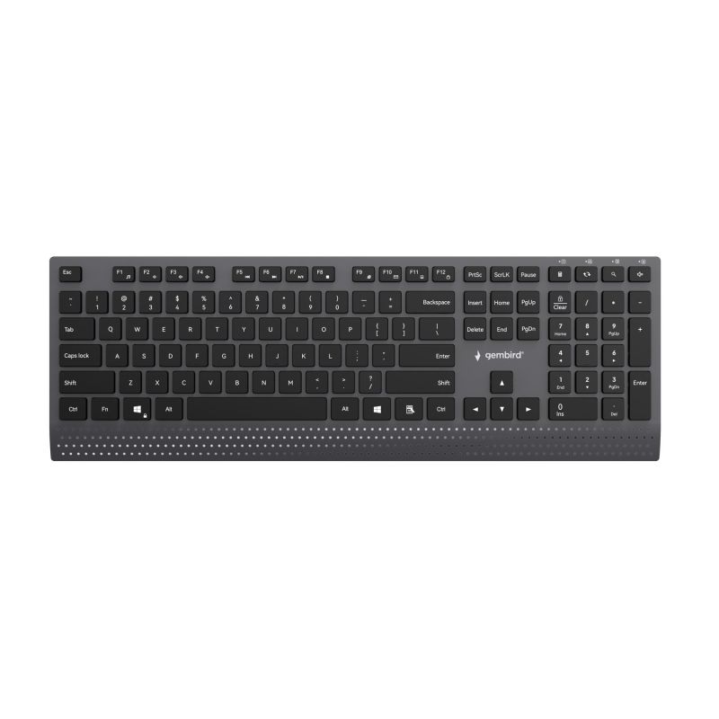 GEMBIRD SLIM WIRED MULTIMEDIA KEYBOARD BLACK, USB-C, US LAYOUT