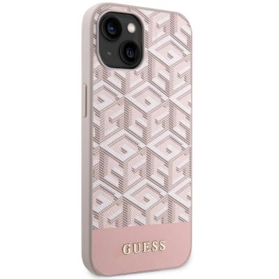 4. Guess GUHMP14MHGCFSEP iPhone 14 Plus 6.7" pink/pink hard case GCube Stripes MagSafe