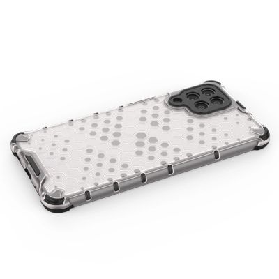 15. Honeycomb case armored cover with a gel frame for Samsung Galaxy M53 5G transparent