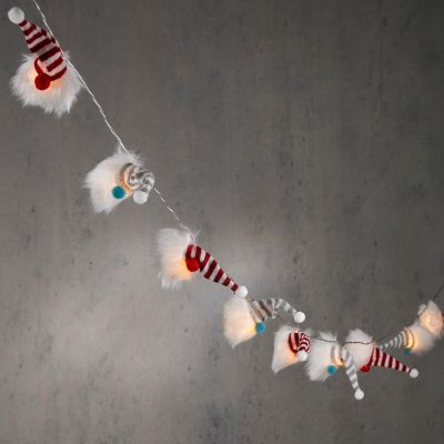 8. GARLAND LIGHTS 12 PCS BATTERY-OPERATED SANTA CLAUS ELVE WARM WHITE LUCA