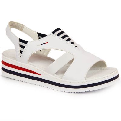 13. Rieker W V02Y5 wedge sandals white 