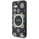 2. Guess 4G Background Gold Electroplated Peony Pattern MagSafe case for Samsung Galaxy S25 black