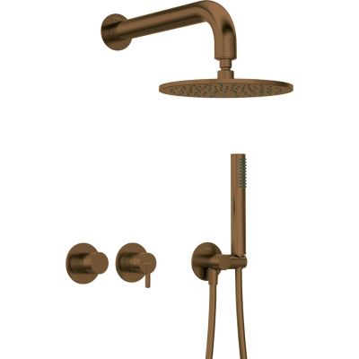 Concealed shower set with shower head - with horizontal tap