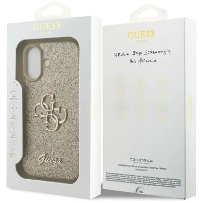 8. Guess Fixed Glitter Big 4G case for iPhone 17 - gold