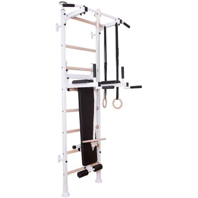 100. GYMNASTIC LADDER, HAND BAR, BENCH, CHILDREN'S ACCESSORIES, WHITE MAT BENCHK 414