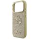 6. Guess Fixed Glitter Big 4G Metal Frame case for iPhone 17 Pro - gold
