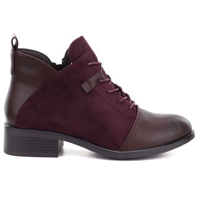 2. Women's suede insulated ankle boots, burgundy, M.Daszyński MR2458
