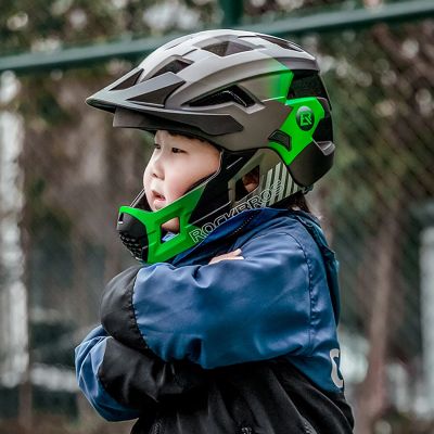 2. Rockbros TS-61 10110061004 Children's Bike Helmet with Detachable Chin Size M (54-57) - Green