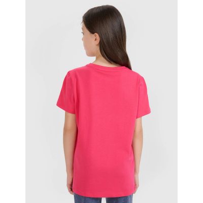 4. Regular plain girls' T-shirt 4F 4FJWSS25TTSHF2177-55S