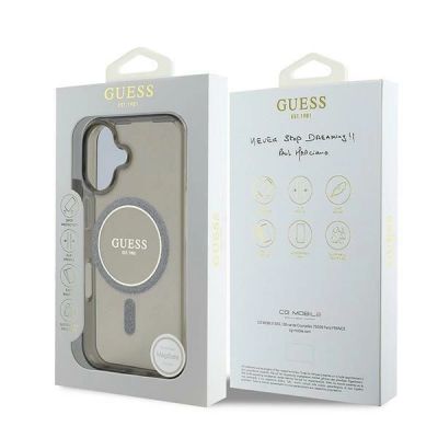 8. Guess IML Glitter Circle MagSafe case for iPhone 16 - black
