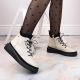 10. Filippo W PAW482 beige insulated leather platform ankle boots
