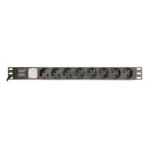 GEMBIRD 19" Rack Power Strip PDU EG-PDU-014-C14 1U, 10 A, 8 x SCHUKO, C14 Plug, 3 m Cable