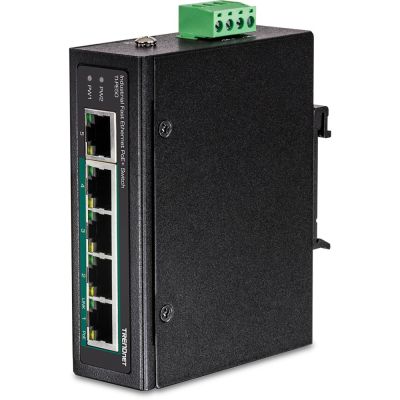 2. TRENDnet TI-PE50 Switch - unmanaged - 4 x 10/100 (PoE+) + 1 x 10/100 - DIN rail mounting, wall mounting - PoE+ (90 W) - DC