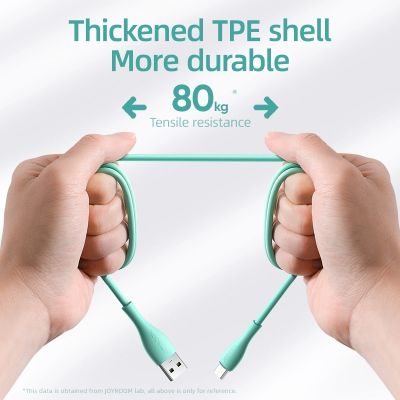 5. Joyroom Bowling Data Cable S-2030M8 USB-A / micro USB 3A 2m - green