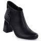 Elegant black leather ankle boots with a block heel, Jezzi OLI21-2