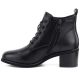 8. Women's leather lace-up high-heeled ankle boots, black, Vinceza EN27-133107