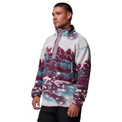 2. Columbia Helvetia II Printed Half Snap Fleece 2098461624 Burgundy L