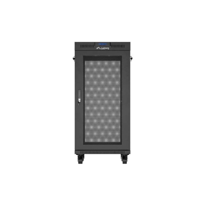 6. LANBERG FLOORING RACK CABINET 19" 24U 600X600 BLACK PERFORATED DOOR LCD (FLAT PACK) V2