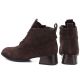 10. Women's leather ankle boots with high heels, suede, dark brown, Vinceza FIO27-67036