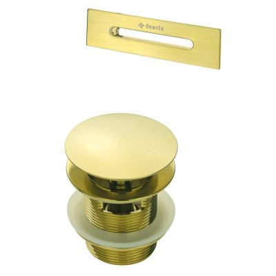 DEANTE KYYR10B bathtub accessory set - click-clack plug and overflow - gold