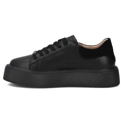 3. Women's leather platform sneakers, black, Filippo DP6119
