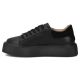 3. Women's leather platform sneakers, black, Filippo DP6119