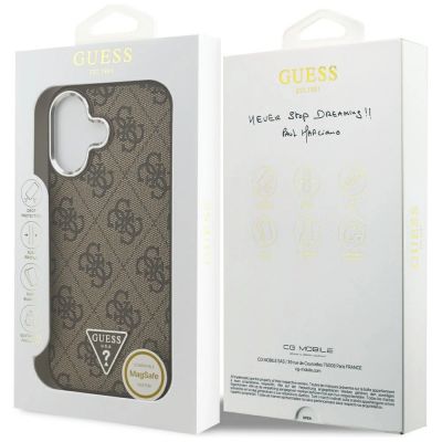 8. Guess 4G Triangle Logo MagSafe case for iPhone 17 - brown