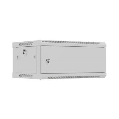 6. LANBERG WALL-HUNG RACK CABINET 19" 4U 600X450 GRAY METAL DOOR (FLAT PACK)