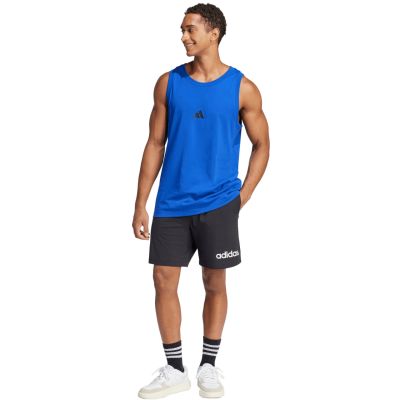 7. Men's adidas Essentials Small Logo Tank Blue JE8978
