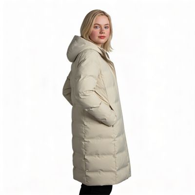 13. CMP women's long winter jacket, insulated waterproof coat, beige (34K0096/A238)