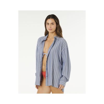 2. RIP CURL Women's Beach Days Pinstripe Shirt Blue