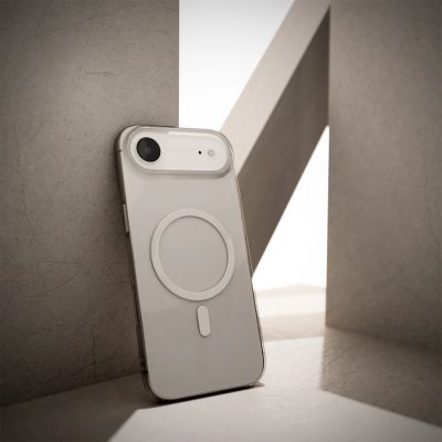 10. Puro Lite Mag TPU+PC Case Compatible with MagSafe for iPhone 17 Air - Transparent with White Ring
